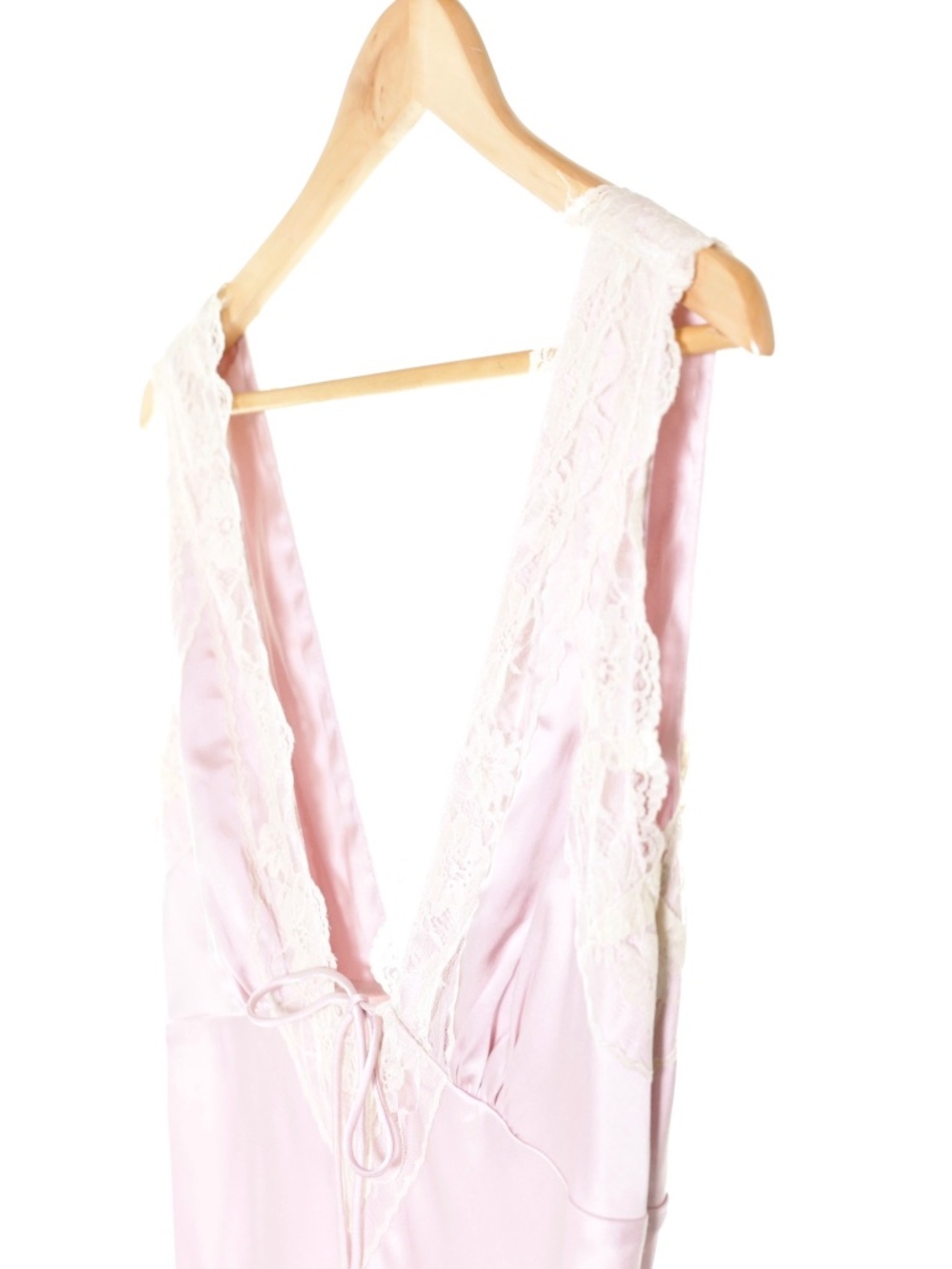 Abercrombie & Fitch Contrast Lace Pastel Pink Satin Slip Midi Dress Womens S Y2K - Picture 6 of 10